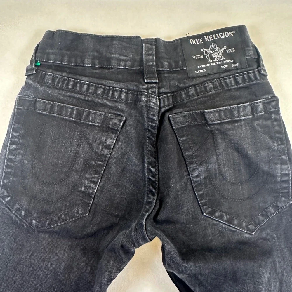 True Religion Geno Relaxed Slim Jeans Black Wash Denim 102158 Size 28x31 Mens